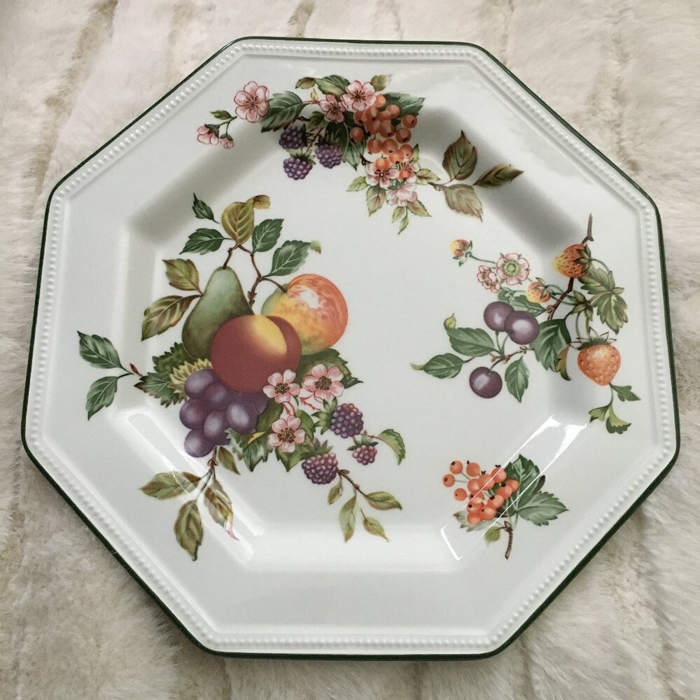 Johnson Bros Fresh Fruit Octagon 10" Dinner Plate England Vintage #1